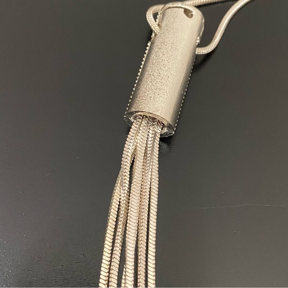 Silver-tone Rhinestones Tassel Chain 28” Long Necklace 33g - Picture 8 of 14